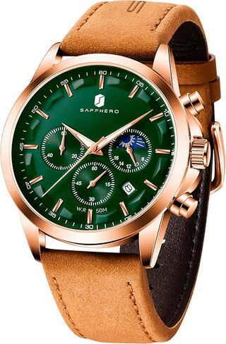 BY BENYAR Watches for Men Chronograph Waterproof Men's Wrist Watches Business Work Casual Sport Fashion Black Leather Mens Dress Watch Unique Elegant Gifts for Men in Saudi Arabia