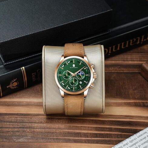 BY BENYAR Watches for Men Chronograph Waterproof Men's Wrist Watches Business Work Casual Sport Fashion Black Leather Mens Dress Watch Unique Elegant Gifts for Men in Saudi Arabia