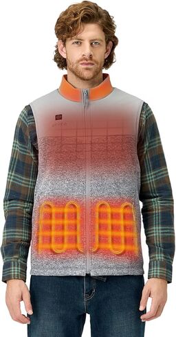 سترة صوفية دافئة خفيفة الوزن للرجال من ORORO مع 4 مناطق حرارية، سترة صوفية مُعاد تدويرها مُدفأة (الشاحن غير متضمن) in Kuwait