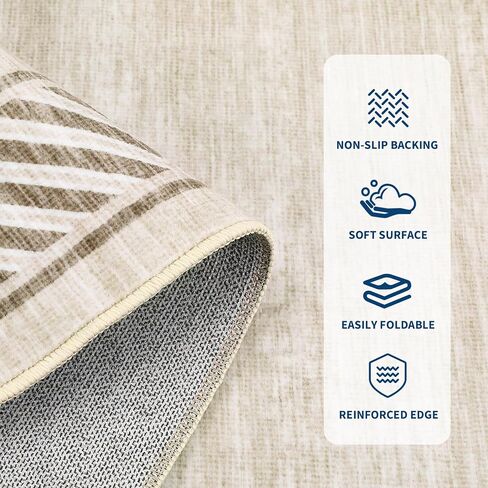 GarveeHome 2x6 Modern Bordered Runner Rug Soft Non Slip Runner Washable Non Shedding Floor Carpet, Distressed Geometric Hallway Runner, Indoor Printed Runner for Kitchen, Entrance, Gray in Saudi Arabia