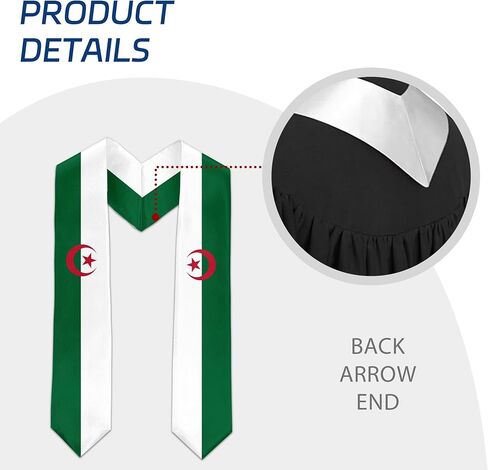Belize Flag International Graduate Satin Stole Scarf with National Flag Design 72" Graduation Sash in Saudi Arabia