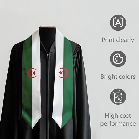 Belize Flag International Graduate Satin Stole Scarf with National Flag Design 72" Graduation Sash in Saudi Arabia