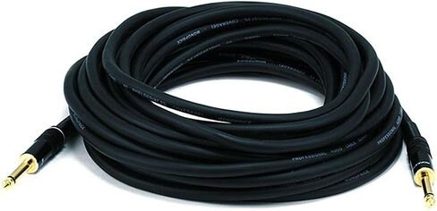 Monoprice Premier Series 1/4 Inch (TS) Male to Male Audio Cable Cord - 6 Feet- Black 16AWG (Gold Plated) in Saudi Arabia
