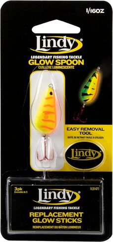 ملعقة Lindy Glow ملعقة الصيد الجليدية المتوهجة ملعقة القفز ، جثم فيروسي ، 1/4 أوقية in Saudi Arabia