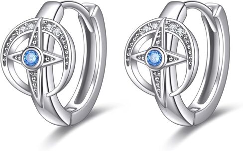 KZX Star Moon Earrings 925 Sterling Silver Moon Earrings Cubic Zirconia Moon Star Earrings Dangle Celestial Earrings Moon and Star Jewelry for Women Mom Lover in Kuwait