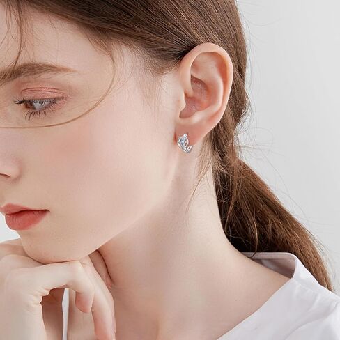 KZX Star Moon Earrings 925 Sterling Silver Moon Earrings Cubic Zirconia Moon Star Earrings Dangle Celestial Earrings Moon and Star Jewelry for Women Mom Lover in Kuwait