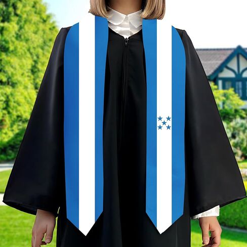 Fiji Flag Graduation Stole Satin Stole Scarf for Study Aboard International Students 72" Length in Kuwait