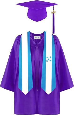 Fiji Flag Graduation Stole Satin Stole Scarf for Study Aboard International Students 72" Length in Kuwait