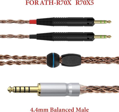 Geekria Apollo Copper Upgrade Audio Cable Compatible with ATH ATH-R70X Headphones, 3.5mm to Dual 2.5mm Replacement Headphones Cord for Hi-Resolution Audiophile, HiFi Headset (4.9 ft / 1.5 m) in Kuwait