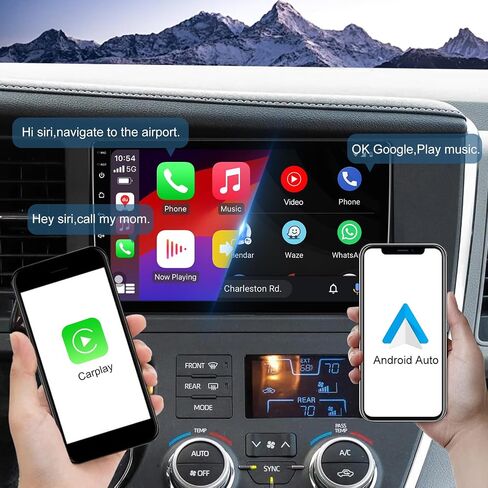 2+32G Android 12 Double Din Car Stereo for Toyota Sienna 2015-2018 with 9 Inch Touchscreen Radio Built-in Wireless Carplay/Android Auto/GPS/Bluetooth/FM/AUX-in/Steering Wheel Controls/Backup Camera in Saudi Arabia