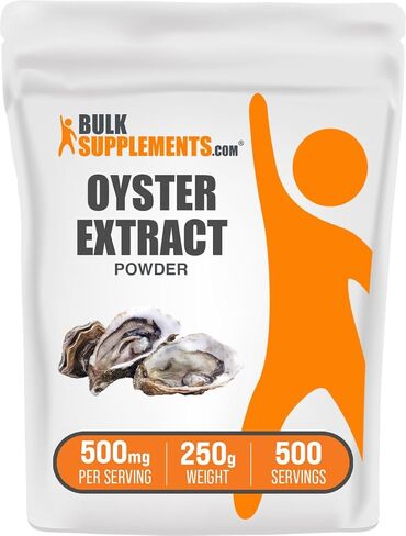 BulkSupplements.com Oyster Extract Powder - Oyster Supplement, from Whole Oyster Shells, Oyster Powder - Gluten Free, 500mg per Serving, 100g (3.5 oz) (Pack of 1) in Saudi Arabia