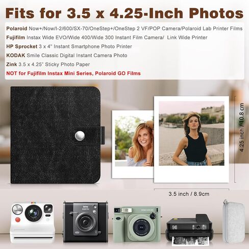 Fintie Small Photo Album Book for 3.5x4.25" Polaroid Films - 52 Pockets Mini Albums Book for Polaoird i-Type/600/SX-70/Fujifilm Instax Wide Instant Camera Pictures, Raining Heart in Saudi Arabia