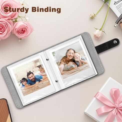 Fintie Small Photo Album Book for 3.5x4.25" Polaroid Films - 52 Pockets Mini Albums Book for Polaoird i-Type/600/SX-70/Fujifilm Instax Wide Instant Camera Pictures, Raining Heart in Saudi Arabia