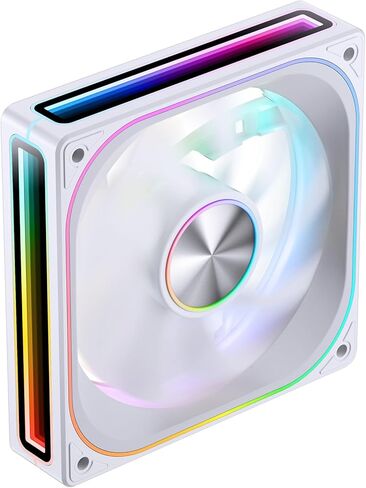 JONSBO ZA-360W PC Case Fan,All(3)-in-One,Single Frame Unit with 3x120mm ARGB,PWM, Silent Computer Fan with 4-Sides Infinity Mirror 2400RPM,Aluminum Nameplate,28mm Thick White in Saudi Arabia