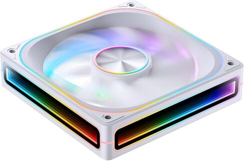 JONSBO ZA-360W PC Case Fan,All(3)-in-One,Single Frame Unit with 3x120mm ARGB,PWM, Silent Computer Fan with 4-Sides Infinity Mirror 2400RPM,Aluminum Nameplate,28mm Thick White in Saudi Arabia