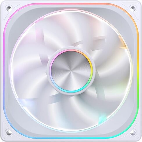 JONSBO ZA-360W PC Case Fan,All(3)-in-One,Single Frame Unit with 3x120mm ARGB,PWM, Silent Computer Fan with 4-Sides Infinity Mirror 2400RPM,Aluminum Nameplate,28mm Thick White in Saudi Arabia