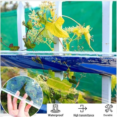Clear Tarp 2.6' x 5' Clear Tarps Heavy Duty Water Resistant,14Mil Thickened Transparent Tear Resistant PVC Vinyl Tarpaulin Enclosurewith Grommets and Reinforced Edges for Patio,Porch and Outdoor in Saudi Arabia