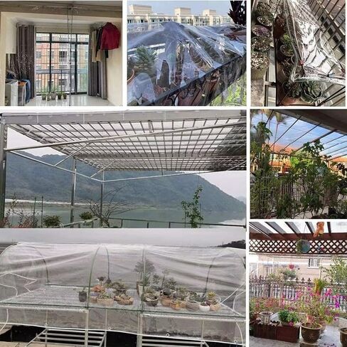 Clear Tarp 2.6' x 5' Clear Tarps Heavy Duty Water Resistant,14Mil Thickened Transparent Tear Resistant PVC Vinyl Tarpaulin Enclosurewith Grommets and Reinforced Edges for Patio,Porch and Outdoor in Saudi Arabia