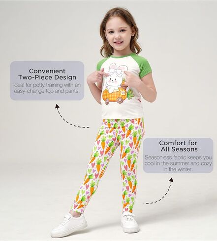 Toddler Boys Girls Pajamas Soft Bamboo Viscose Short Sleeve Top and Pants Summer 2 Piece PJs Set in Saudi Arabia