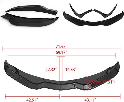 لعام 2014-2019 C7 Corvette Gloss Black Front Lip/Z06/Z51/Grand Sport (Not Fits ZR1) STG Pront Presper Lip Spoiliter Spoiler Dyler Body Body Kit Corvette C7 Chin Copler in Kuwait