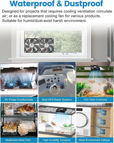 GDSTIME 60 مم 24V DC مقاوم للماء IP67 مروحة عالية السرعة 60x25mm الكرة المزدوجة تحمل علبة التبريد بدون فرشاة 2 دبوس لترويج مربع بطارية الثلاجة RV ، التهوية خادم بطارية الشمسية ، 2 عبوة in Saudi Arabia