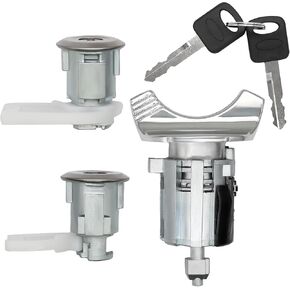 Ignition Switch Lock Cylinder and Pair Front Door Lock Cylinder with Keys Compatible with Chevy Silverado Suburban Tahoe for GMC Sierra Yukon 1999-2000 Replace 704600 702912 598007 in Kuwait