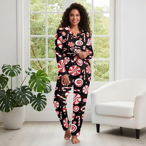بيجامة الهالوين النسائية مجموعات بيجامة بأزرار سفلية Pjs WomanSleepwear Soft Pj Lounge Sets in Kuwait