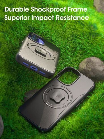 sincetop Shockproof Phone Case Compatible with iPhone 16 Pro / 6.3" – Connect Your Phone to All Series C 1st / 2nd Gen Mounts - Bike Mounts, Car Mounts, Armbands, Belt Clips, and More Black in Saudi Arabia