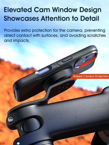 sincetop Shockproof Phone Case Compatible with iPhone 16 Pro / 6.3" – Connect Your Phone to All Series C 1st / 2nd Gen Mounts - Bike Mounts, Car Mounts, Armbands, Belt Clips, and More Black in Saudi Arabia