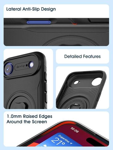 sincetop Shockproof Phone Case Compatible with iPhone 16 Pro / 6.3" – Connect Your Phone to All Series C 1st / 2nd Gen Mounts - Bike Mounts, Car Mounts, Armbands, Belt Clips, and More Black in Saudi Arabia