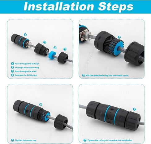 Waterproof Shielded RJ45 Coupler IP68,CAT6A/CAT6/CAT5E/CAT5 Female to Female Coupler Connector Shielded for Outdoor Ethernet LAN Cable-2 Pack in Saudi Arabia