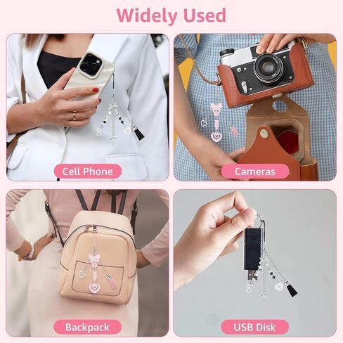 Oubaka Wrist Strap for Phone Case, 4PCS Cell Phone Lanyard with 4PCS Phone Tether Tab Handmade Macrame Keychain Phone Case Wrist Lanyard for Women Men(4 Colors) in Saudi Arabia