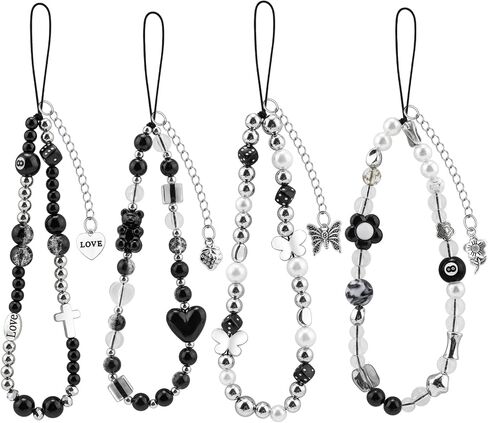Oubaka Wrist Strap for Phone Case, 4PCS Cell Phone Lanyard with 4PCS Phone Tether Tab Handmade Macrame Keychain Phone Case Wrist Lanyard for Women Men(4 Colors) in Saudi Arabia