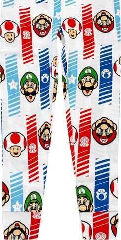Super Mario 4 Piece Pajama Set - Toddler Boys PJ Set with Long Sleeve Shirt & Pants - Kids Sleepwear Set - Official License in Saudi Arabia
