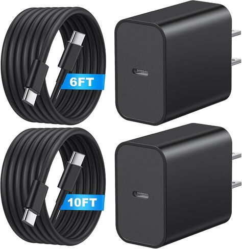 USB C Charger Block,20W Phone 16 Fast Charging Wall Charger with 6TF/10FT Type C to USB-C Cable,Compatible with Phone 16/16 Plus/16 Pro/16 Pro Max/15/15 Pro Max/Pad and More,Pink in Saudi Arabia
