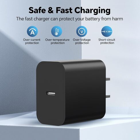 USB C Charger Block,20W Phone 16 Fast Charging Wall Charger with 6TF/10FT Type C to USB-C Cable,Compatible with Phone 16/16 Plus/16 Pro/16 Pro Max/15/15 Pro Max/Pad and More,Pink in Saudi Arabia