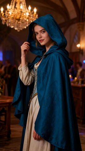 Medieval Cloak with Hood Halloween Renaissance Hooded Short Cape for Men and Women-Red in Saudi Arabia