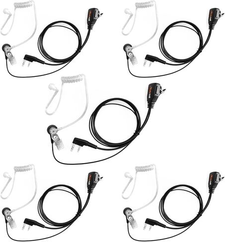 5 Pack Walkie Talkie Microphone Speaker Microphone Shoulder Mic Police Radio Earpiece Compatible with Retevis BAOFENG Kenwood Samcom Pxton Radio in Kuwait