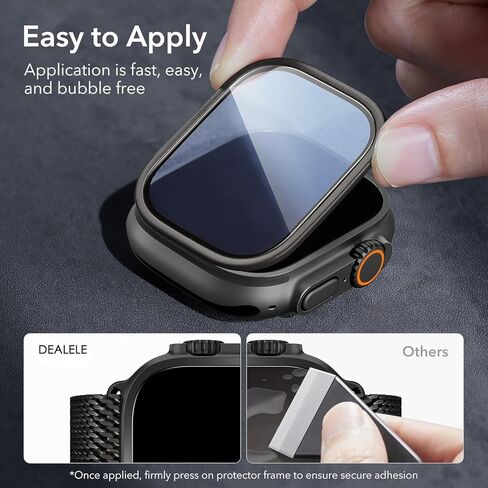 [حزمة مديرة زجاجية مقسّمة من طراز Apple Watch Ultra 2/1 49mm ، زمنية من الألومنيوم+إطار سبيكة من تيتانيوم 9H حامي شاشة الزجاج المقبى ، [Touch Sensitive] in Kuwait