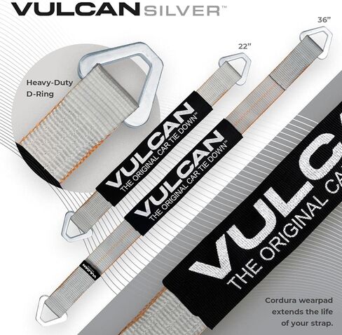 VULCAN Ultimate Axle Tie Down Kit - Classic Yellow - Includes (2) 22 Inch Axle Straps, (2) 36 Inch Axle Straps, (2) 96 Inch Snap Hook Ratchet Straps, and (2) 112 Inch Axle Tie Down Combination Straps in Kuwait