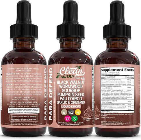 Para Defend Wormwood Black Walnut Cleanse للبشر يسقط سائل Soursop Gubkin Peed Pau d'Arco Oil من Oregano الكركم البربري نيم نيم صبغة اللحاء البارك in Saudi Arabia