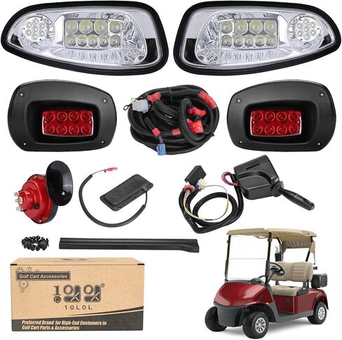 10L0L Golf Cart Light Kit for EZGO Freedom TXT / T48 Gas & Electric 2014-up, Headlight Taillight with Turn Signal Switch Horn Button, Blinker & Brake Light Switch (Must work on 12V) in Saudi Arabia