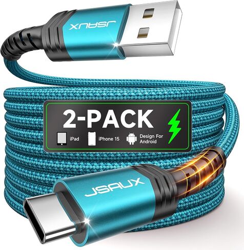 JSAUX USB A to USB C Cable [5-Pack, 3.3FT], USB to Type C Charger Cord Fast Charging Compatible with iPhone 16/15 Series, Galaxy S20/S10/S10+/S9, Note 20/10, Moto G, LG - Grey in Saudi Arabia