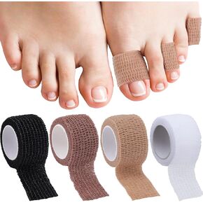 4 Pack Self Adhesive Bandage Wrap, Elastic Bandage Tape for Broken Toes Fingers Protector, Wrist Ankle Sprains Swelling in Kuwait