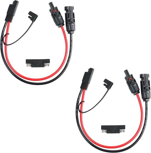 1 قدم 10AWG كابل موصل لوحة الطاقة الشمسية ، SAE إلى MC-4 الذكور محول الإناث كابل امتداد PV مع محول عكس قطبية SAE لشاحن بطارية لوحة الطاقة الشمسية RV Caravan in Kuwait
