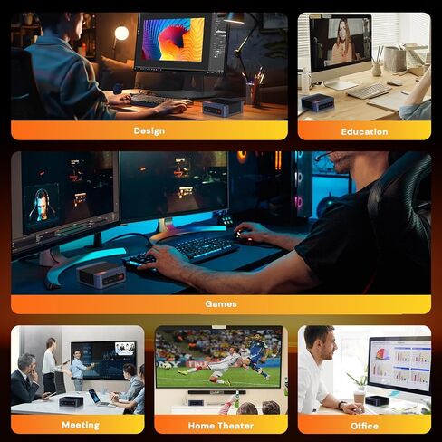 Mini PC Desk Computer مع Intel Celeron N4020 Processor Intel UHD Graphics 600 يسلم 4K هش تجربة مرئية 4 جيجابايت RAM 128GB EMMC قبل تثبيت Windows 10 HDMI VGA منفذ in Kuwait