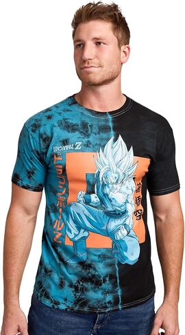 Dragon Ball Z Goku Kanji Adult Blue-Green Short Sleeve Tee in Saudi Arabia