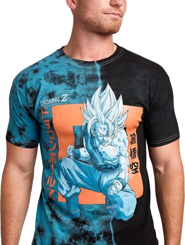 Dragon Ball Z Goku Kanji Adult Blue-Green Short Sleeve Tee in Saudi Arabia
