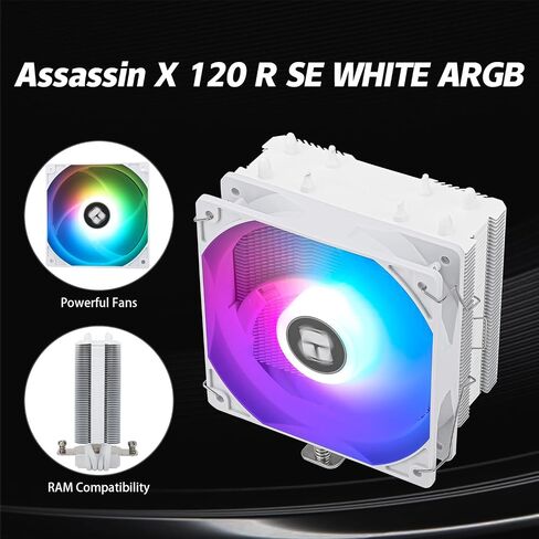 Assassin X 120R SE Plus CPU Cooler, 4×6mm Heat Pipes, 1550RPM Speed 120mm PWM Quiet Fan CPU Cooler with S-FDB Bearing, for AMD AM4 AM5/Intel 1700/1150/1151/1200,Computer CPU Cooler in Kuwait