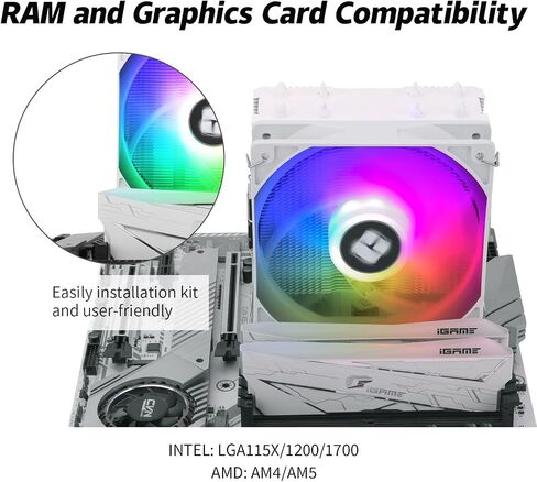 Assassin X 120R SE Plus CPU Cooler, 4×6mm Heat Pipes, 1550RPM Speed 120mm PWM Quiet Fan CPU Cooler with S-FDB Bearing, for AMD AM4 AM5/Intel 1700/1150/1151/1200,Computer CPU Cooler in Kuwait